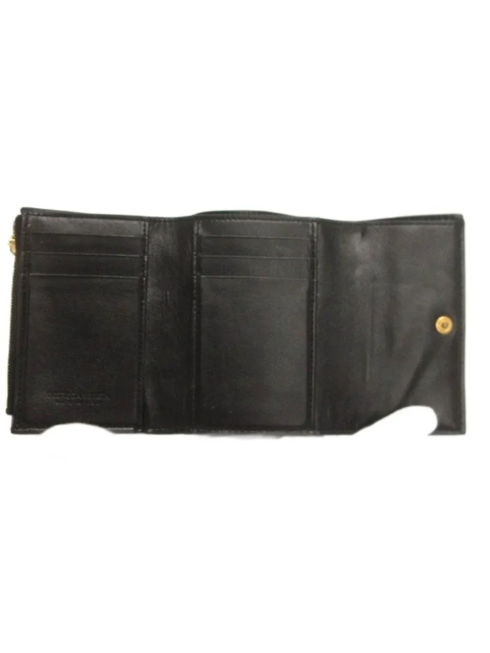 Bottega Veneta Cassette Trifold Wallet Braided Leather Black